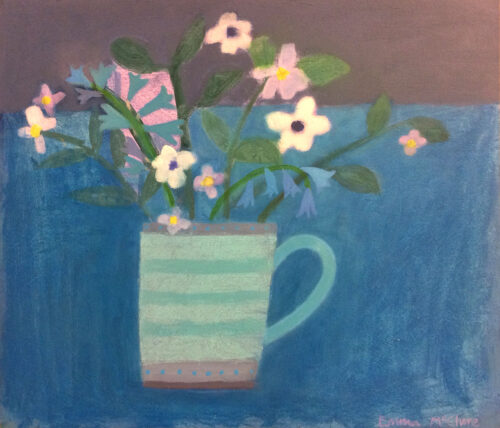 Flowers and Striped Mug