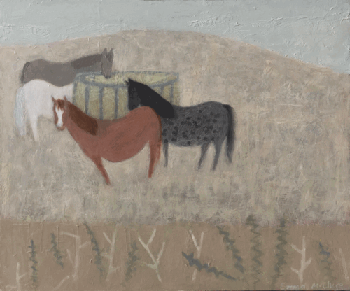 Moorland Ponies and Hayrick