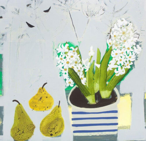White Hyacinths and Pears in the Studio