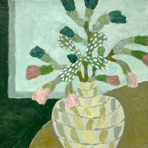 Stillleben – Die taupefarbene Vase